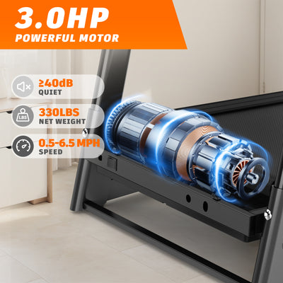 Foldable Treadmill With Incline, Folding Treadmill For Home Electric Treadmill Workout Running Machine, Handrail Controls Speed, Pulse Monitor,APP